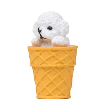 Nerozbitné 5 ks Atraktívne Ice Cream Teddy Psa Figúrky Miniatúrne Plavidlá PVC Model Hračky Non-Vyblednutiu Hobby Zber