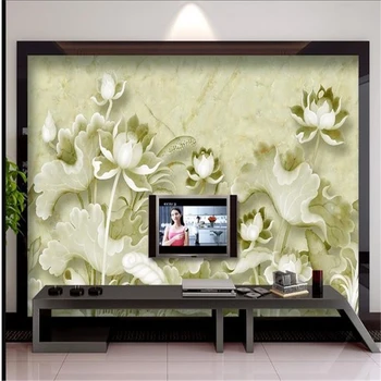 beibehang Prispôsobiť veľkosť Vysoké Rýchlo HD nástenná maľba 3d tapety na stenu, papierové Plastický lotus abstraktných de parede tapety na steny 3 d