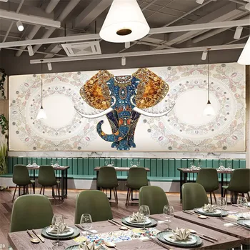 Vlastné Juhovýchodnej Ázii Thai tapety pre obývacia izba slon tropické reštaurácia, domáce dekorácie 3D tapety hotel dekorácie