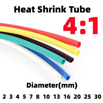 5m 4:1 Lepidlo zmršťovacej trubice, farba tepla zmenšenie trubice, dvojité steny zmršťovacej trubice s Vnútorným priemerom kruhu 2 4 8 10 25 30 mm