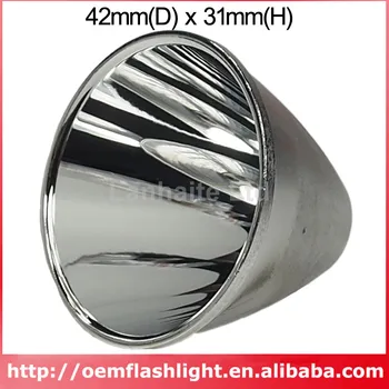42mm(D) x 31mm(H) SMO Hliníkový Reflektor pre C8 Cree XML-T6