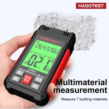 HABOTEST HT633 Dreva, Vlhkosti Meter Pin-Typ Digitálneho Vlhkosti Detektor Teplota Okolia & Vlhkosť s LCD Podsvietenie Displeja