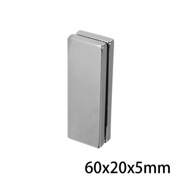 1~10PCS 60x20x5 silných Magnetov 60mmX20mm N35 Neodýmu Magnet 60x20x5mm Trvalé NdFeB Magnety 60*20*5 mm Veľký Hárok Magnet