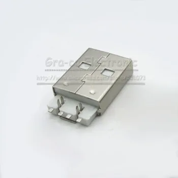 30pcs/veľa USB mlae plug AM 180 stupňov SMT 4 PIN Harpúny Samec Konektor