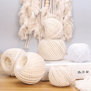 Macrame Kábel 1mm Prírodnej Bavlny Šnúra Točená String DIY Plavidlá, Pletenie, Takže Rastlina Ramienka Macrame Lano