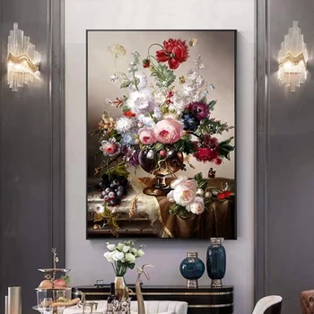 Európska Váza 5d Diamond Maľovanie Rastliny, Kvety, Obývacia Izba Jedáleň Mieste Vložiť Diamond Cross Stitch Nové Vertikálne Dekoratívne