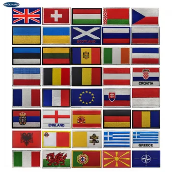 Vlajkou krajiny, Vyšívané Háku & Slučky Škvrny, Rusko, Španielsko, Turecko, Francúzsko EÚ Taktických Vojenských Patch Armády Látkové Dekorácie prúžok