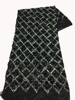 Afrika je nový diamond námestie patchwork flitrami textílie, Nigéria elegantné high-end dámy party šaty šaty 5 metrov