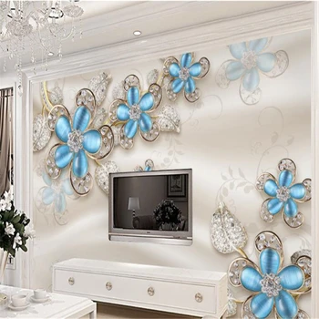 beibehang Vlastnú tapetu veľké 3d luxus Európskej hodváb pearl flower krásne nástenné samolepky na stenu gauč pozadie fotografie