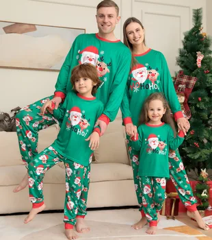 Vianočné Pyžamo Santa Claus Tlač Rodiny Zodpovedajúce Oblečenie 2023 Nové Zimné Matka, Otec, Deti, Dieťa Sleepwear Vianoce Rodiny Vzhľad