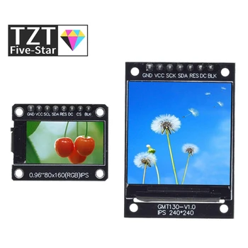 TZT TFT Displej, 0.96 / 1.3 palcový IPS 7P SPI HD 65K Farebný LCD Modul ST7735 Jednotky IC 80*160 (Nie OLED) Pre Arduino
