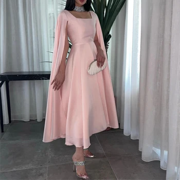 BridalAffair Ružová Šifón Večerné Šaty Elegantné Party Šaty Riadok Prom Šaty Čaj Dĺžka Pre Ženy 2023 Abendhttpder Dubaj