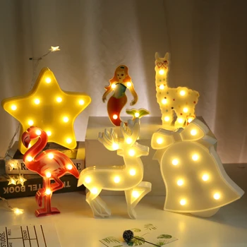 Krásne Vianočné LED Nočné Osvetlenie Party Dekor Morská víla Elk Tvorivé Led na Čítanie Vnútorné Osvetlenie pre Domáce Ploche detská Izba Decor