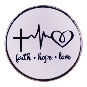 PBR151, Viera, Nádej, Láska Preklopke Kolíky Povedomie o Rakovine Srdce Pozitívne Ježiš Kresťanské Náboženské Crooss Ženy Smalt Brošňa Odznaky