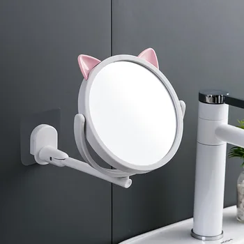 Vnútorný Dizajn Zrkadlo Kúpeľňa Malé Moderný Make-Up Anti Fog Zrkadlo Kolo Nastaviteľný Stojan Espelho De Banheiro Domácnosti