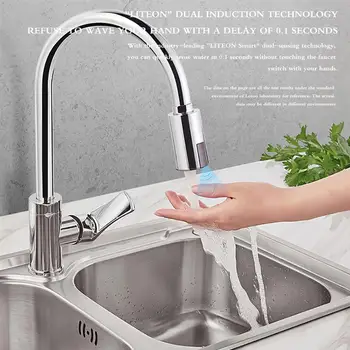 Automatické Touchless Senzor Kohútikov Úsporu Vody, USB Nabíjateľné Induktívne Umývadlo Umývadlo Kohútikov Voda Ťuknite Na Kúpeľňa Kuchyňa