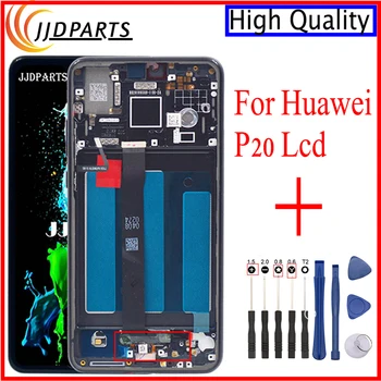 Nové Pre Huawei P20 LCD Displej Dotykový Displej Digitalizátorom. Montáž Eml-l29 LCD S Rámom Pre Huawei P20 Zobrazenie Výmeny