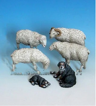 Nové Nezmontované 1/35 zvierat, Oviec & Sheepdogs moderné Údaje Živice Auta HOBBY Hračky Nevyfarbené súpravy