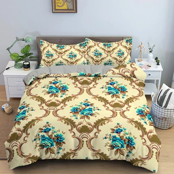 Paisley Vzory posteľná bielizeň Nastaviť Polyester Perinu S obliečka na Vankúš Mäkký Koži-priateľský Deka Kryt Kráľovná Kráľ Veľkosti bytového Textilu