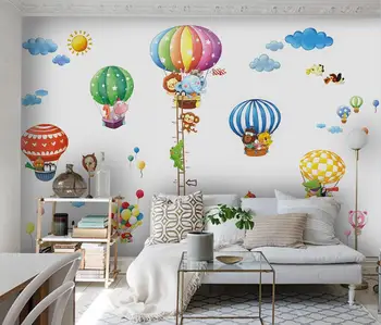 beibehang Vlastné Nordic moderný teplovzdušný balón medveď, slon tapety pre deti na izbe, TV joj, steny kniha domova