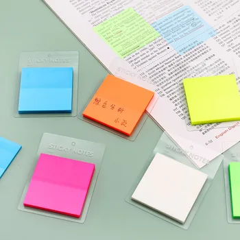 50 Listov Memo Pad PET Vodotesné Priehľadné Sticky Note program poznámkový blok Papiera Office Školy Kawaii kancelárske potreby