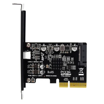 Desktop PCIe X4 Typu C USB3.2 Gen2X2 20Gbps Drive-Zadarmo Rozšírenie Stúpačky Karty ASM3242 Host Controller Karty