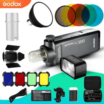 Godox AD200 Speedlite Flash Auta 200Ws 2.4 G TTL Pocket Flash Blesk 1/8000 HSS 2900mAh Lithimu Batérie a Holá Žiarovka,BD-07