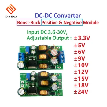 2 v 1, 20W Boost-Buck Dual Výstupné Napätie Modul 3.6-30V na +-3-30V Nastaviteľný výstup DC Step-up, Step-down Doska