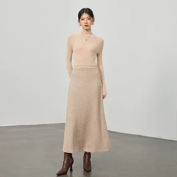 Veľkorysý a nespútané veľká swing vlna pletené sukne pre ženy, na Jar a na Jeseň roku 2023 stredná dĺžka-line Sukne S2653
