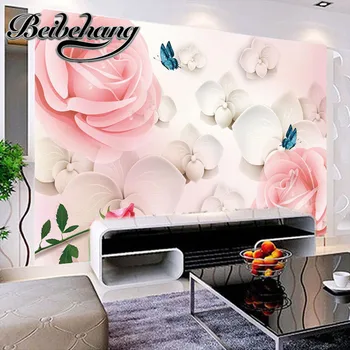 beibehang Beibehang vlastné foto tapety ruže 3D stereo TV joj, nástenné dekorácie, nástenné maľby obývacia izba umenie tapety