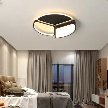 Moderné Čierne Biele LED Luster Svetlá Pre Spálne Štúdia Obývacia Izba Vnútorné Osvetlenie Svietidlo Svietidlá Deco Stmievateľné Žiarivky