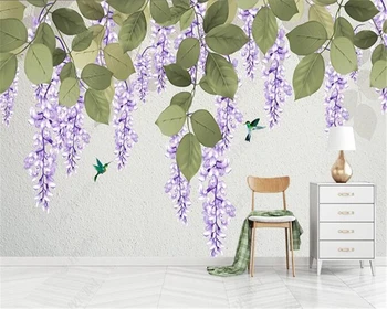 Vlastné tapetu Nordic štýl lesa kvet viniča pobočiek leaf pozadí nástenná maľba domáce dekorácie obývacia izba, spálňa 3d tapety