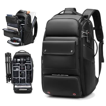 Muži cestovné Profesionálna zrkadlovka batoh S statív Odnímateľný držiak do Anti-theft 40 L cestovanie 17 palcový Notebook Backpack