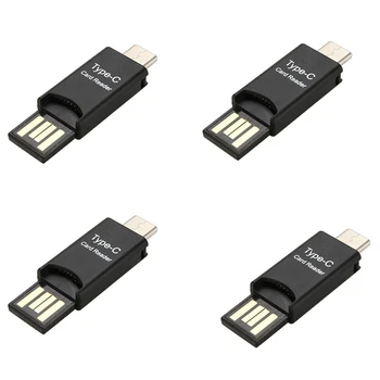 4X USB 3.1 Typu C, USB-C Micro-SD TF Card Reader Adaptér Pre PC, Mobil