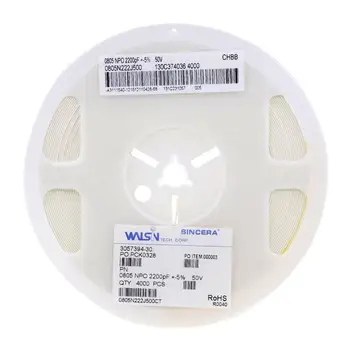 WALSIN/WalsinSMD Viacvrstvové Keramické Čip Kondenzátor 1206 150pF 1KV 5% NPO 1206N151J102CT