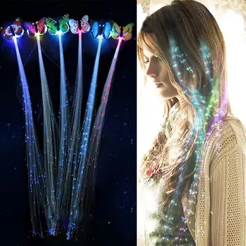 Náhodné LED Blikajúce Vlasy, Vrkoč Žiariace Luminiscenčných Vlásenky Novetly Vlasy Ornament Dievčatá Led Hračky Nový Rok Party Vianočný Darček