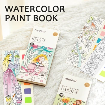 3ks Sada 6Colors 20Sheet Pevné Akvarel Coloring Book Farba Nastaviť Vodné Farby Pigmentu Maľovať Štetcom Detí Diy Záložku Dodávky