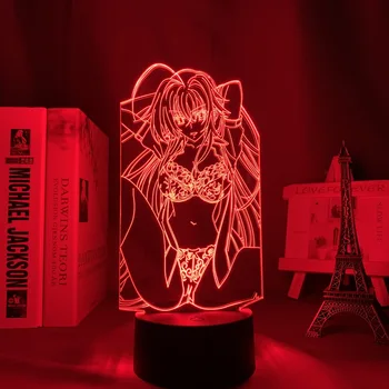 Anime Led Lampa Vysokej Školy DxD Ria Gremory pre Spálňa Decor Nočné Svetlo Brithday Darček Izba 3d Svetlo Manga Vysokej Školy DxD