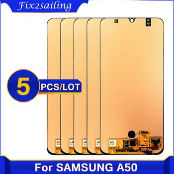 5 ks SUPER AMOLED Pre Samsung Galaxy A50 SM-A505FN/DS A505 LCD Displej Dotykový Displej Digitalizátorom. S Rámom Pre Samsung lcd A50