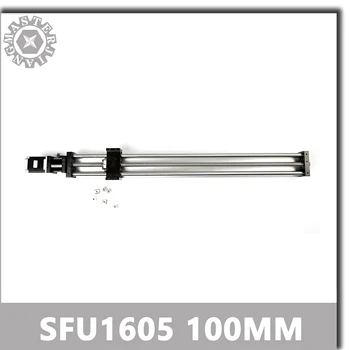 SFU1605-100mm Lineárne vodiace Koľajnice Linear Actuator Systém Modul Tabuľka 100mm Travel Dĺžka Cnc Sprievodca Ballscrew Posuvné.