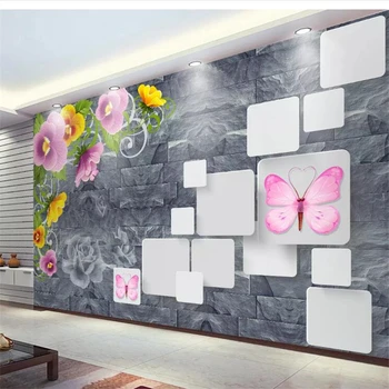 wellyu stenu papiere domova Vlastnú tapetu 3D stereo romantický kvet, TV joj, steny abstraktných de parede infantil behang