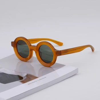 Móda Vintage Rám Okrúhle slnečné Okuliare mužov 2023 Klasické Luxusné Značky Dizajnér Trend Cestovné Slnečné Okuliare Pre Female244