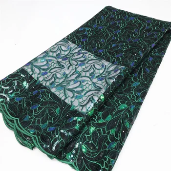 Africké Flitrami Čipky Textílie 2023 Kvalitné francúzske Nigéria Guipure Kábel Čipky Textílie pre Ženy Party Šaty, Šitie QF1848-4