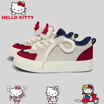 Nové Hello Kitty Melódie Cartoon Platformu Biele Topánky Anime Jar Príležitostné Celý Zápas Plátno Topánky Roztomilý, Športový Iny Štýl Tenisky