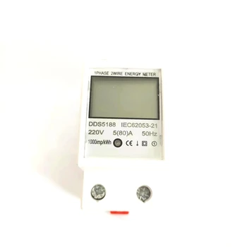 LCD Digitálny Spotreba jednofázový Elektromer Watt Meter kWh 5(80)V 220V AC 50Hz Elektrické Din lištu