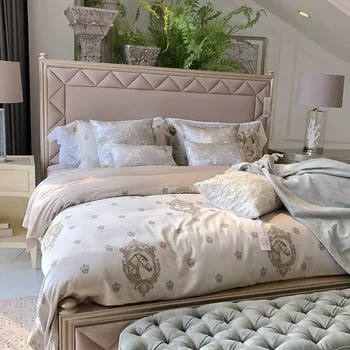 Americká ľahká luxusná manželská posteľ 1.8 m látky umenie postmoderných zmluvne hlavné posteľ Jane web celebrity šampanské Džin S