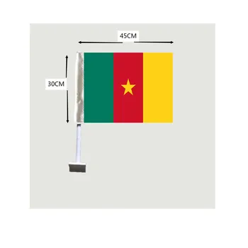 Kamerun vlajka auto okno vlajky 30x45cm 2ks 100% polyester digitálna tlač