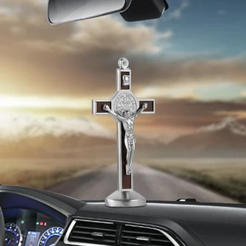Móda Auto Ornament Kovu, Dreva Ježiš Kríž Kríž Auto Interiér, Prístrojová Doska Dekorácie Christian Ježiša, Dekoračné Doplnky
