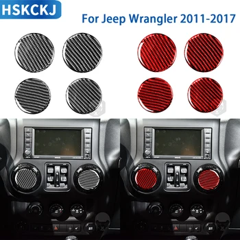 Pre Jeep Wrangler 2011-2017 Príslušenstvo Auto Uhlíkových Vlákien Interiér, Klimatizácia Gombík Výbava Nálepky Úprava Dekorácie