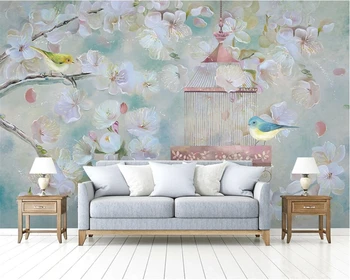 beibehang Prispôsobené Americký pastoračnej olej maľby nástenné svetlo luxusná obývacia izba gauč pozadí abstraktných de parede tapety